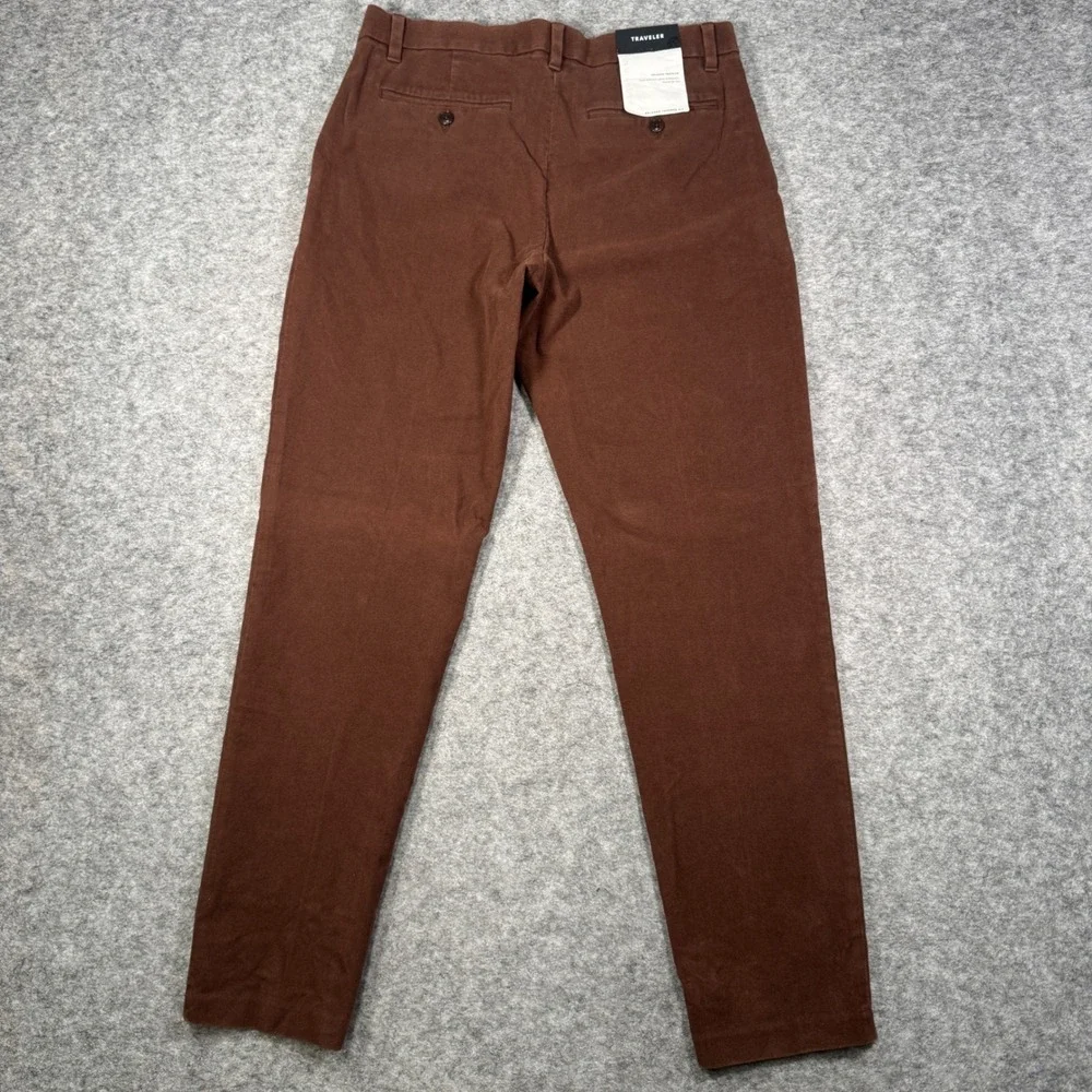 Banana Republic Mens Moleskin Pleat Traveler Pant Burnt Umber 32R 744265-03
